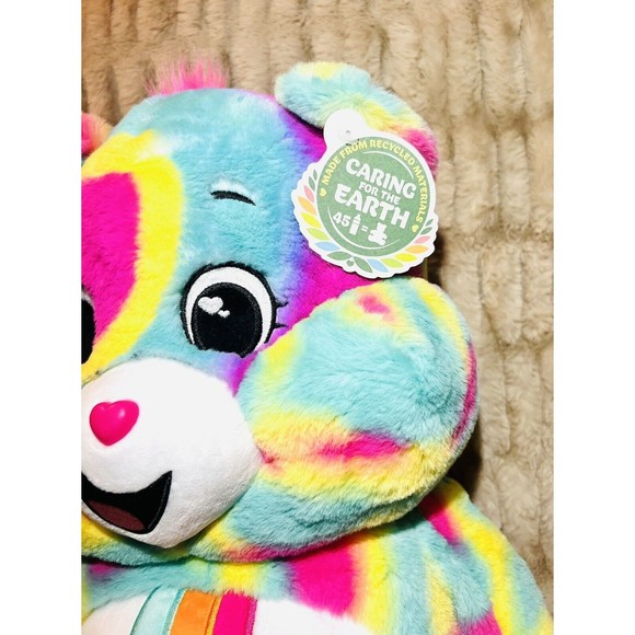 Care Bears Good Vibes Bear Jumbo Plush 24” Tie Die Rainbow Stuffed Animal - New - Picture 3 of 9